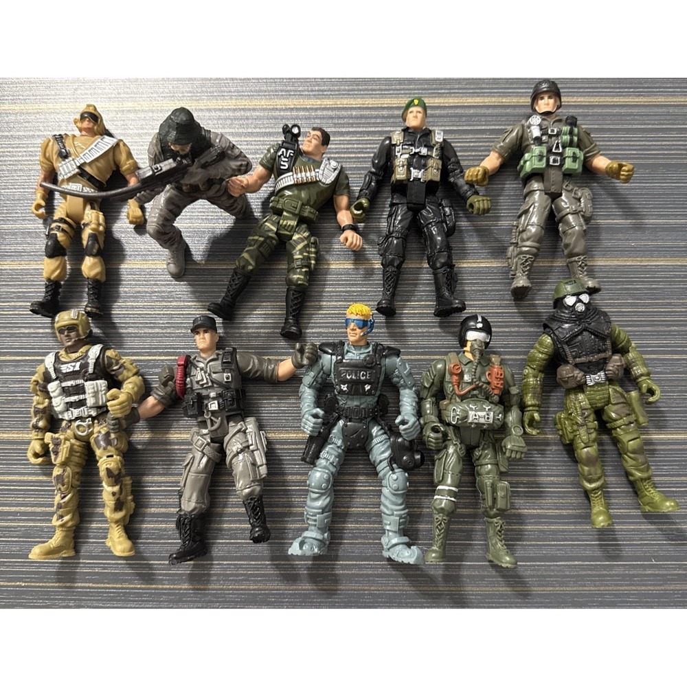 Lot of 10 Chap Mei Figures Space Robotic SWAT Soldier Loose Mixed Good Cond.